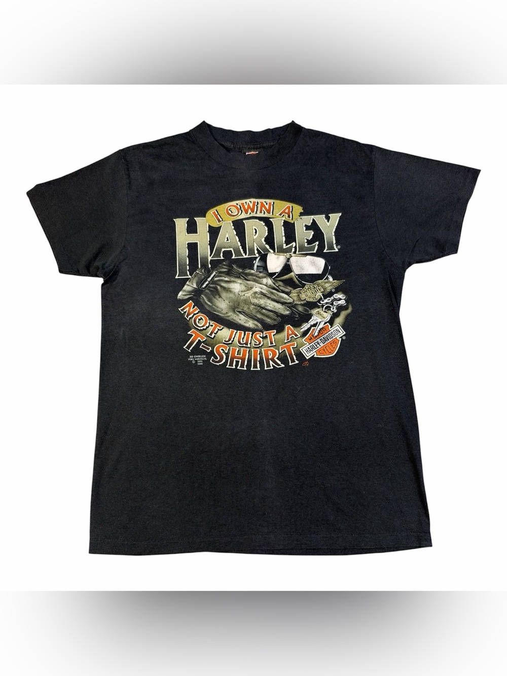 Harley-Davidson T-Shirt Large Men’s 3D Emblem 91 I Own A Harley Not Just A Shirt